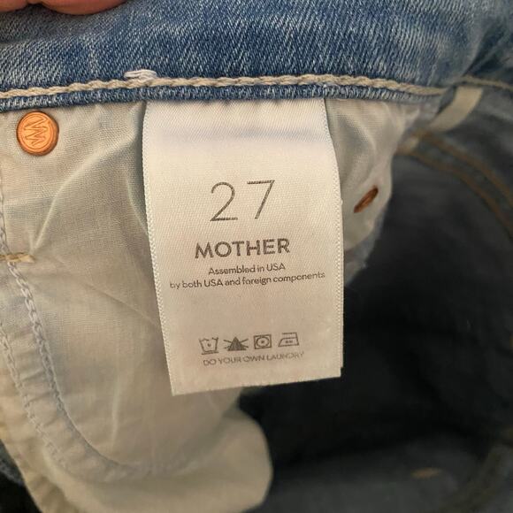 Mother Women's size 27 The Stunner Ankle Fray in Dreamer Distressed Button Fly - Picture 9 of 15